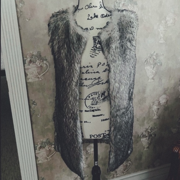 BB DAKOTA FUR THER ADO FAUX FOX FUR VEST - Picture 2 of 6